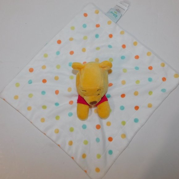 Disney Baby Winnie the Pooh Multicolor Polka Dot Security Blanket Lovey nunu - Picture 4 of 6